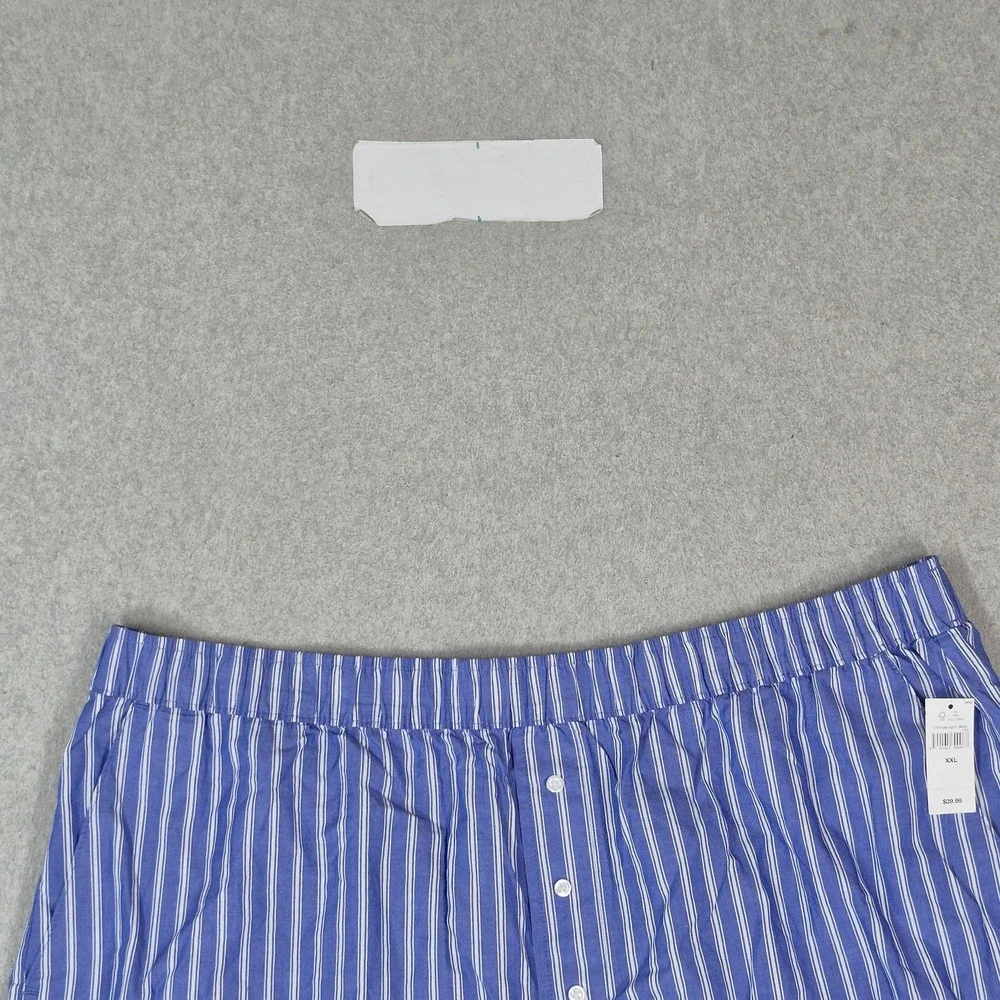 GAP Women Sleepwear XXL Blue Shorts Striped Pajama Pants Organic Cotton NWT